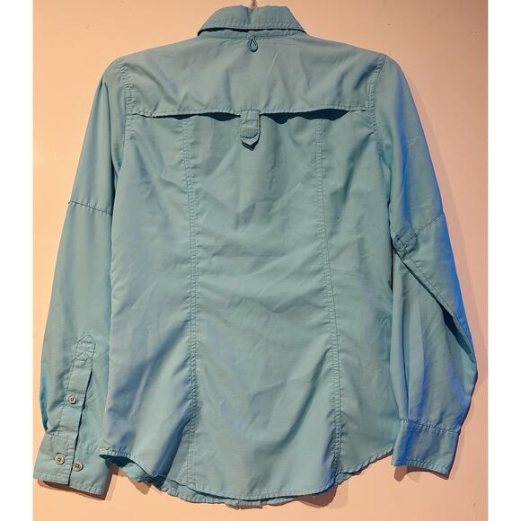 Reel Legends Shirt Women's Size Small Blue Long Sleeve Button Up Pockets - Picture 5 of 6